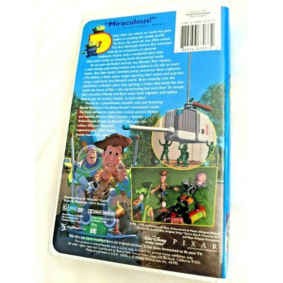 Toy Story (VHS, 1996) Pixar - Picture 2 of 6